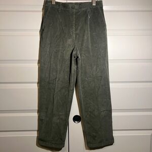 L L Bean Original Fit Corduroy Pants in Olive Green, Women's Size 12 Petite, NWT
